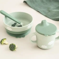 Done by Deer Coffret premier repas Foodie Happy clouds Vert