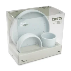 Done by Deer Coffret repas en silicone Confetti Bleu