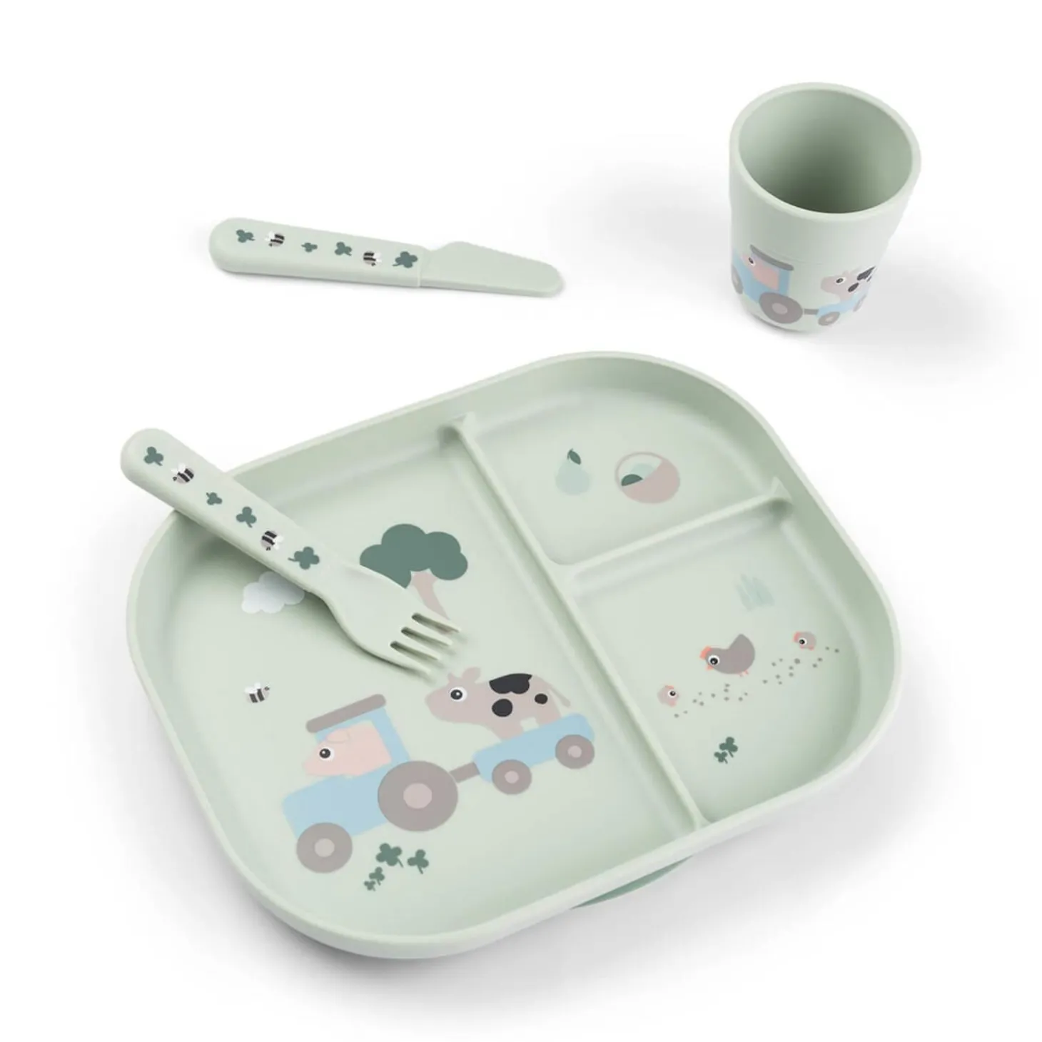 Done by Deer Coffret repas Foodie ventouse Tiny farm Vert
