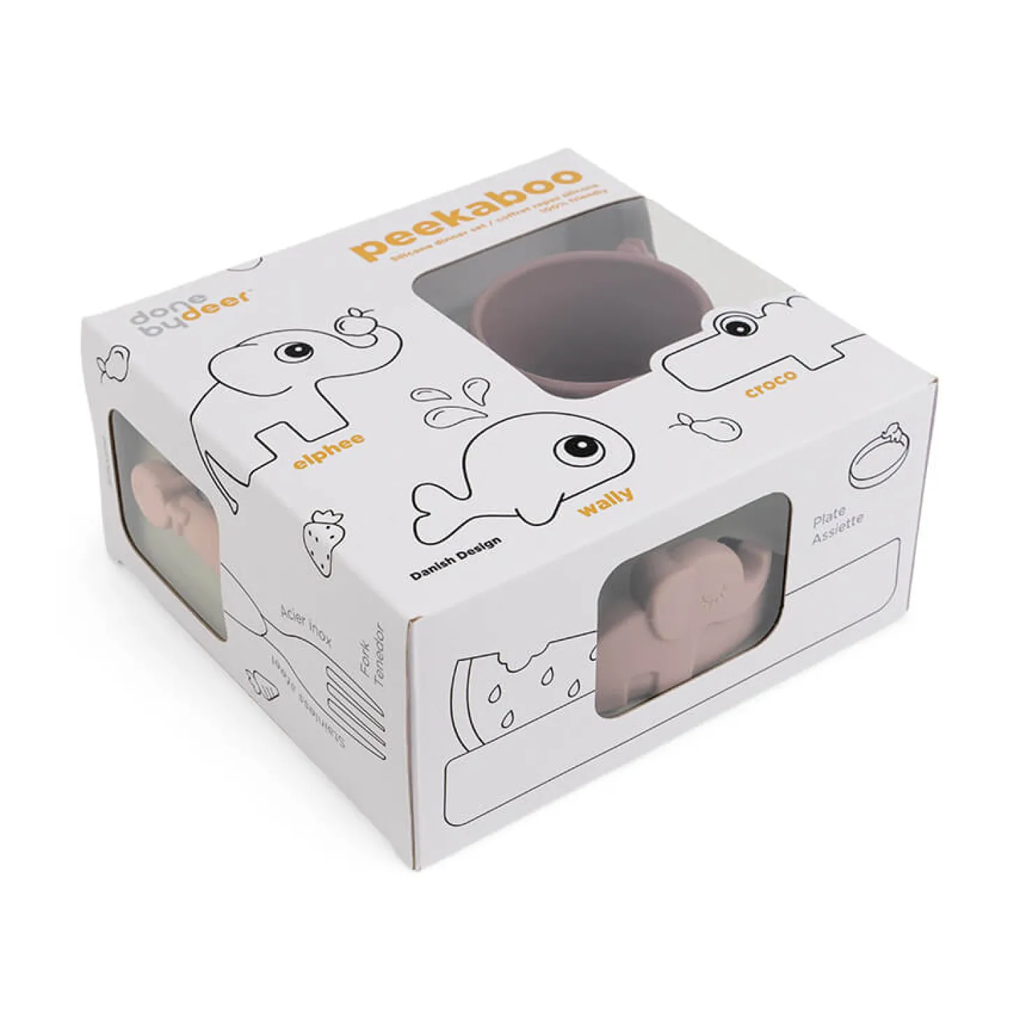 Done by Deer Coffret repas Peekaboo Deer friends Rose