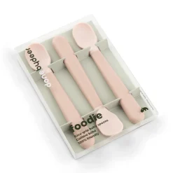 Done by Deer Cuillère bébé Foodie Easy-grip lot de 3 Rose
