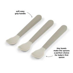 Done by Deer                    Cuillère bébé Foodie Easy-grip lot de 3    Sable