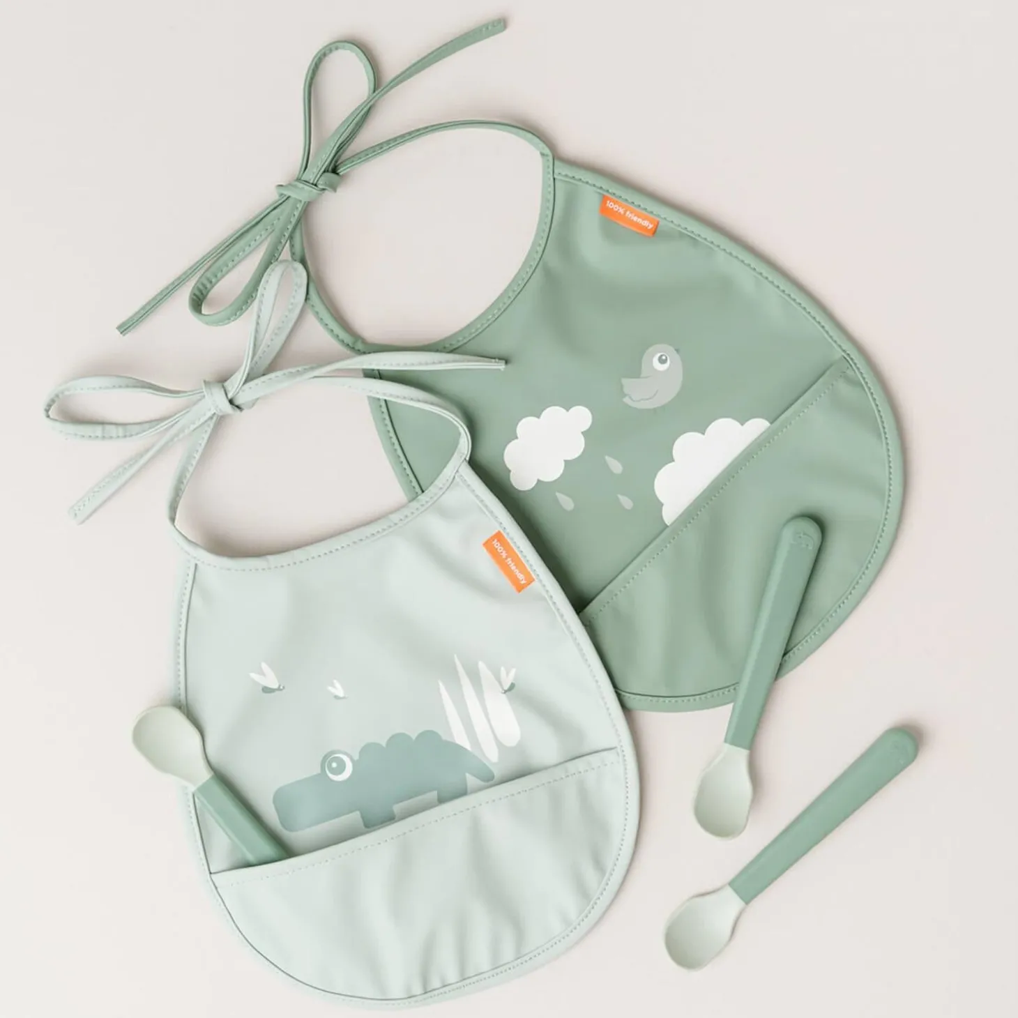 Done by Deer Cuillère bébé Foodie Easy-grip lot de 3 Vert