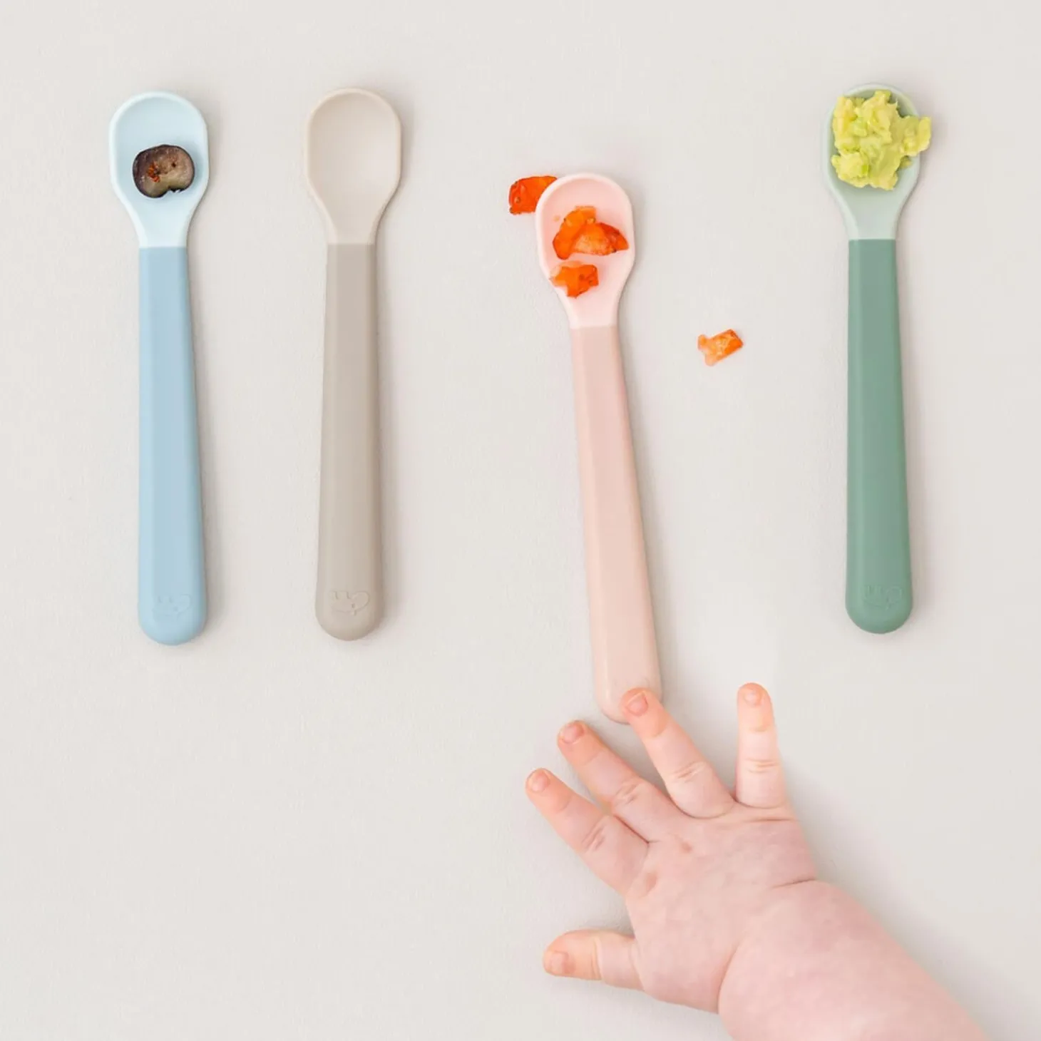Done by Deer Cuillère bébé Foodie Easy-grip lot de 3 Vert