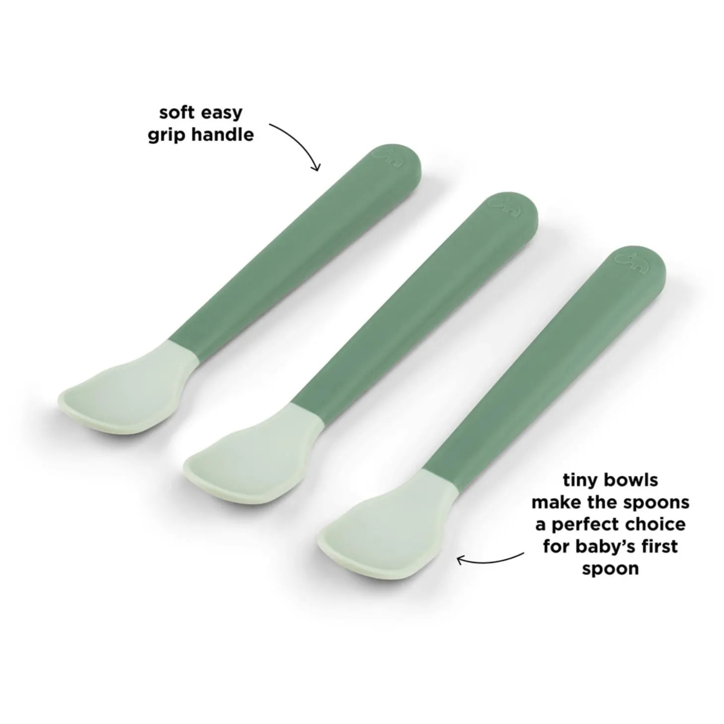 Done by Deer Cuillère bébé Foodie Easy-grip lot de 3 Vert