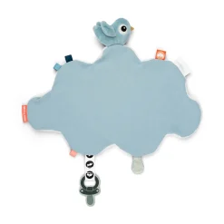 Done by Deer Doudou plat attache-sucette Happy clouds Bleu