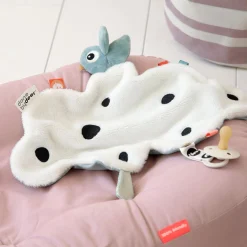 Done by Deer                    Doudou plat attache-sucette Happy clouds    Bleu