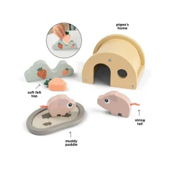 Done by Deer Ensemble de jeu Tiny farm Pigee Multicolore