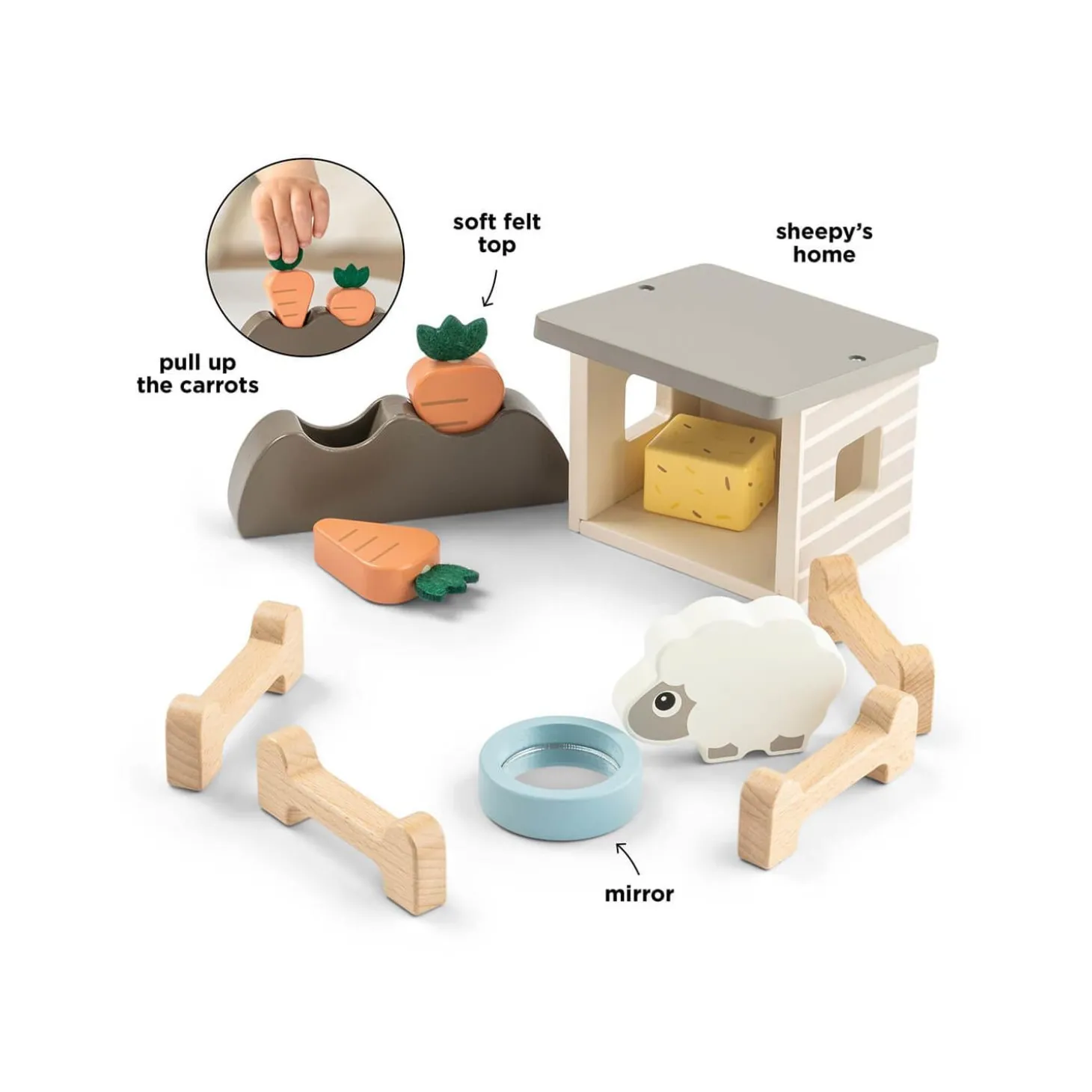 Done by Deer Ensemble de jeu Tiny farm Sheepy Multicolore