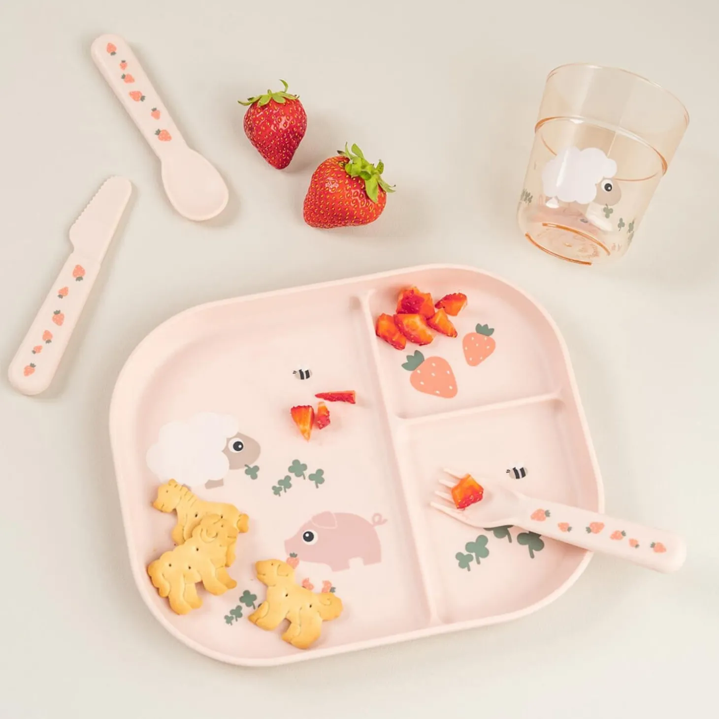Done by Deer Foodie couverts set de 3 Tiny farm Rose