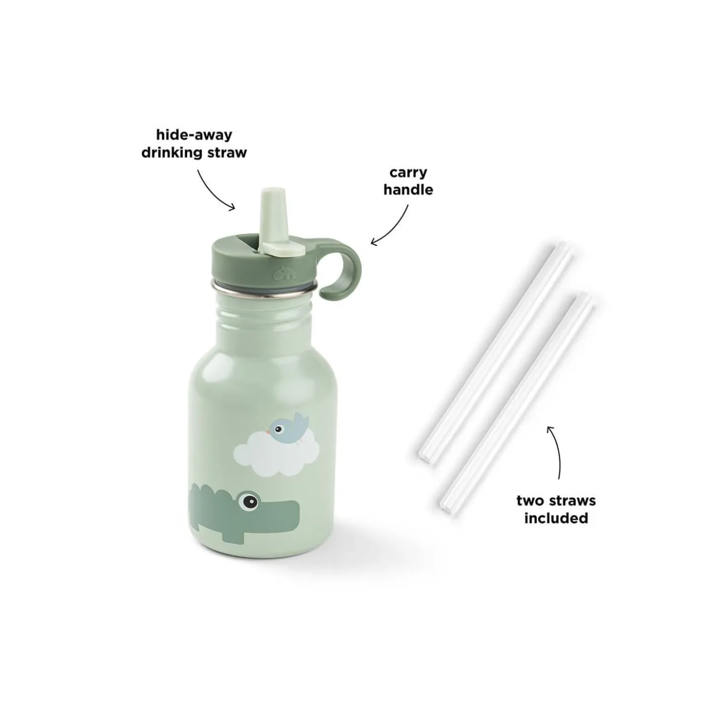 Done by Deer Gourde inox Playground Vert 350 ml