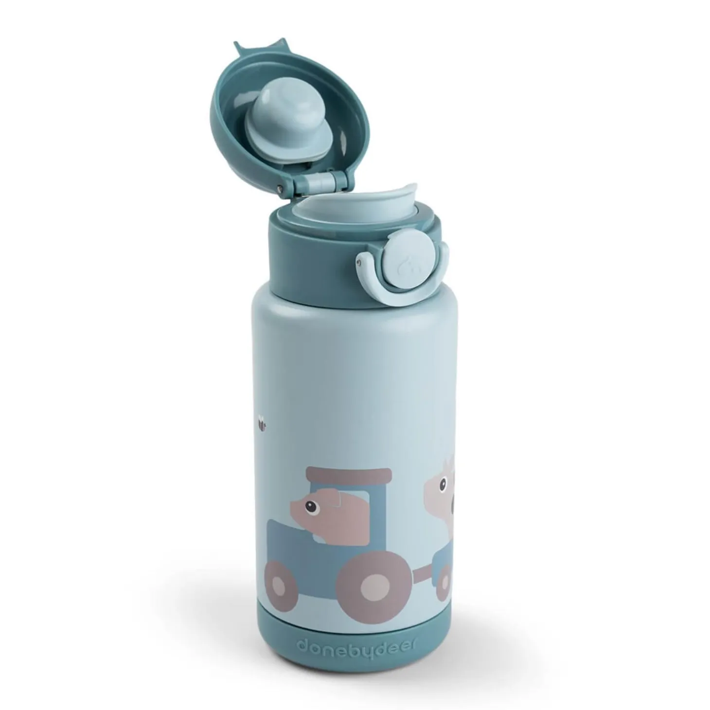 Done by Deer Gourde isotherme Tiny farm Bleu 340 ml