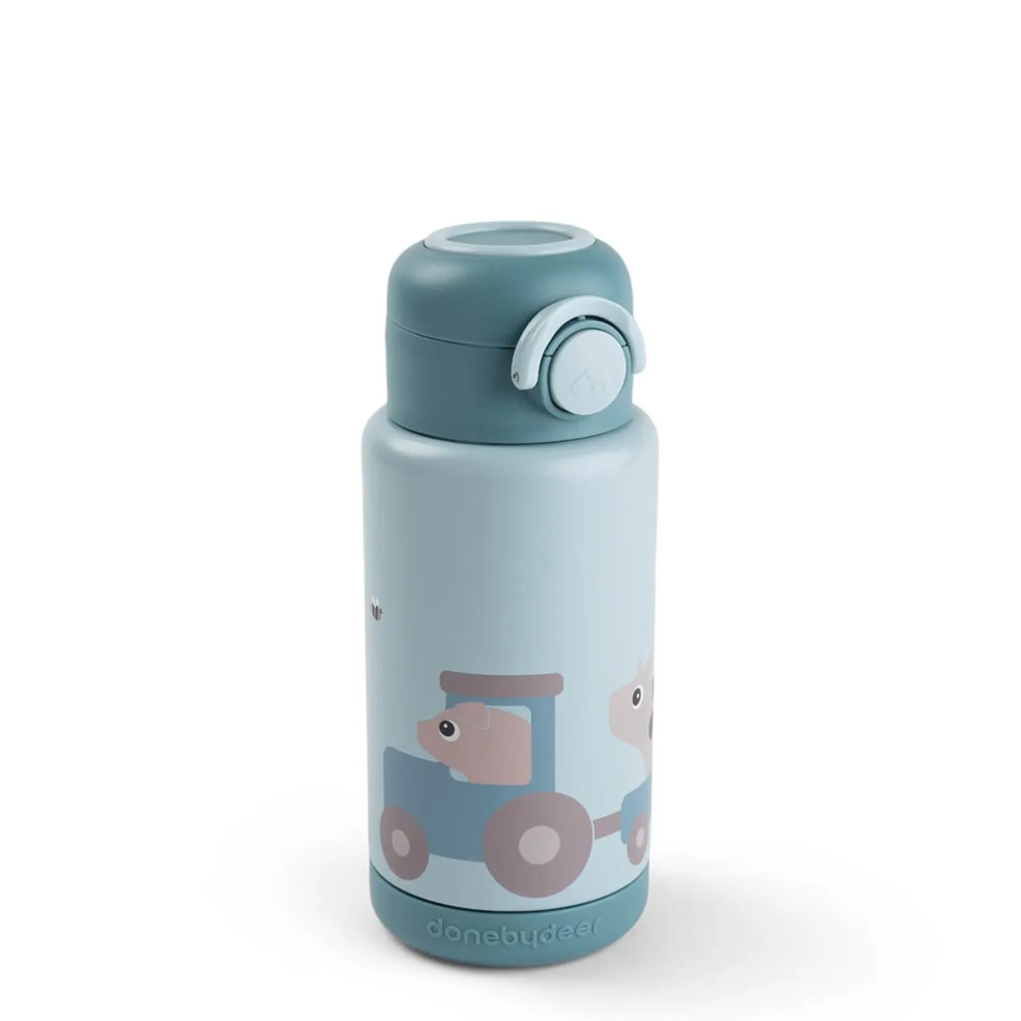 Done by Deer Gourde isotherme Tiny farm Bleu 340 ml
