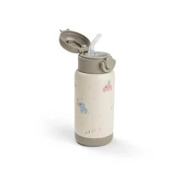 Done by Deer Gourde à paille isotherme Celebration Sable 340 ml