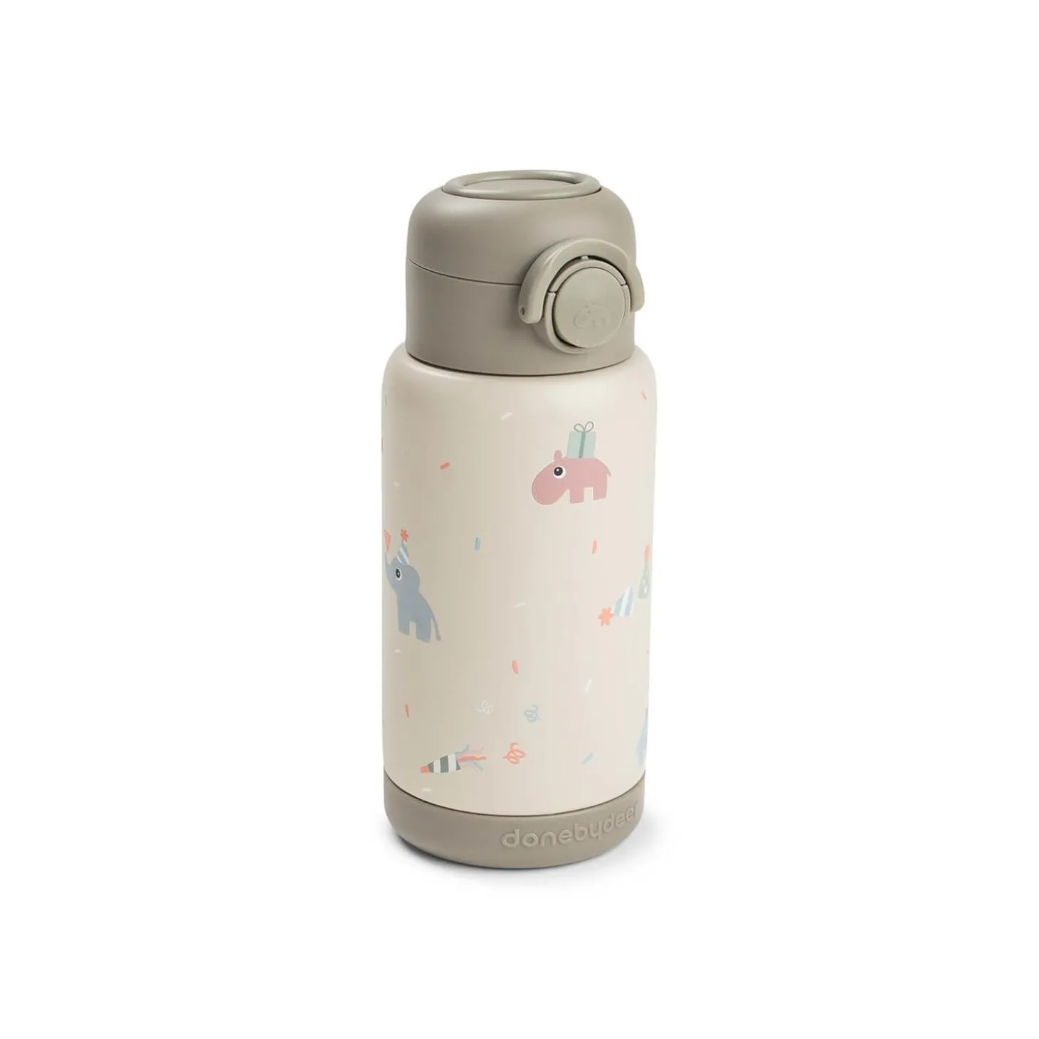 Done by Deer Gourde à paille isotherme Celebration Sable 340 ml