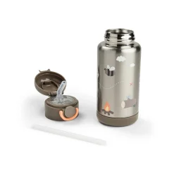 Done by Deer Gourde à paille isotherme Tiny trails Sable 340 ml