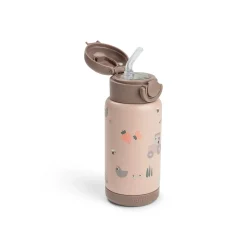 Done by Deer                    Gourde à paille isotherme Tiny farm    Rose            340 ml