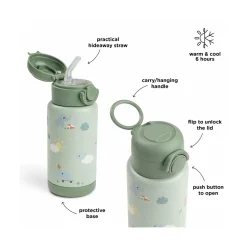 Done by Deer Gourde à paille isotherme Playground Vert 340 ml
