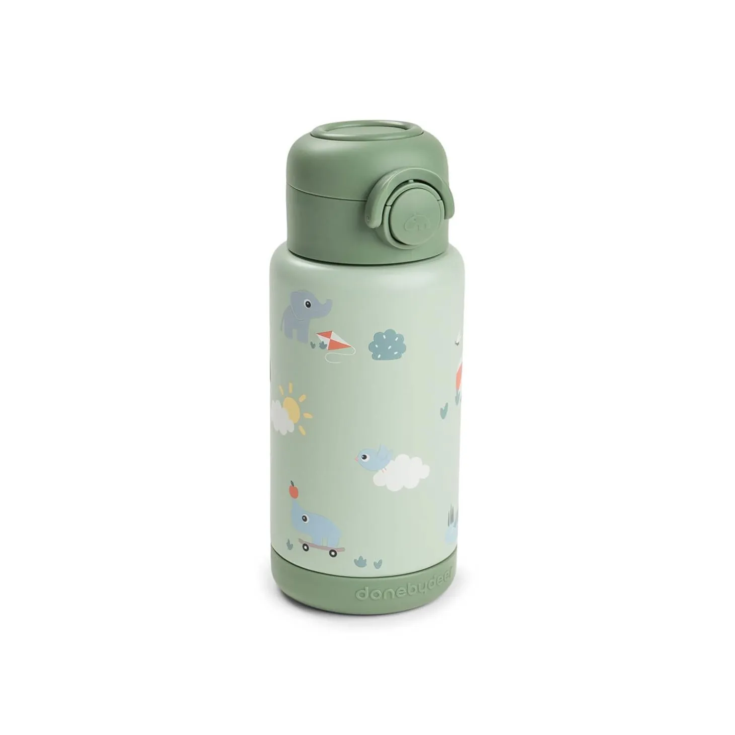Done by Deer Gourde à paille isotherme Playground Vert 340 ml