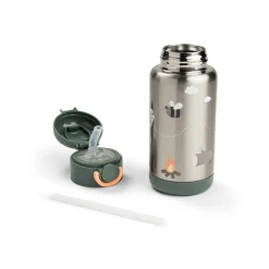 Done by Deer Gourde à paille isotherme Tiny trails Vert 340 ml