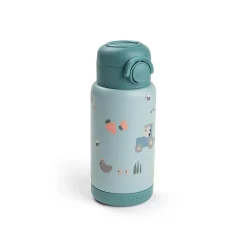 Done by Deer Gourde à paille isotherme Tiny farm Bleu 340 ml