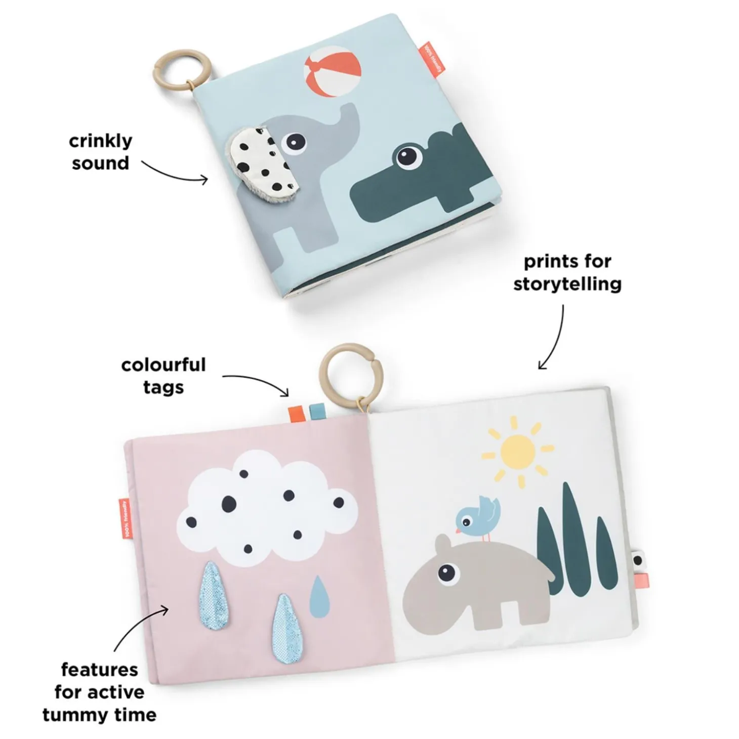 Done by Deer Livre d'éveil Deer friends Multicolore