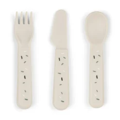 Done by Deer                    Lot de 3 Couverts Foodie Confetti    Sable