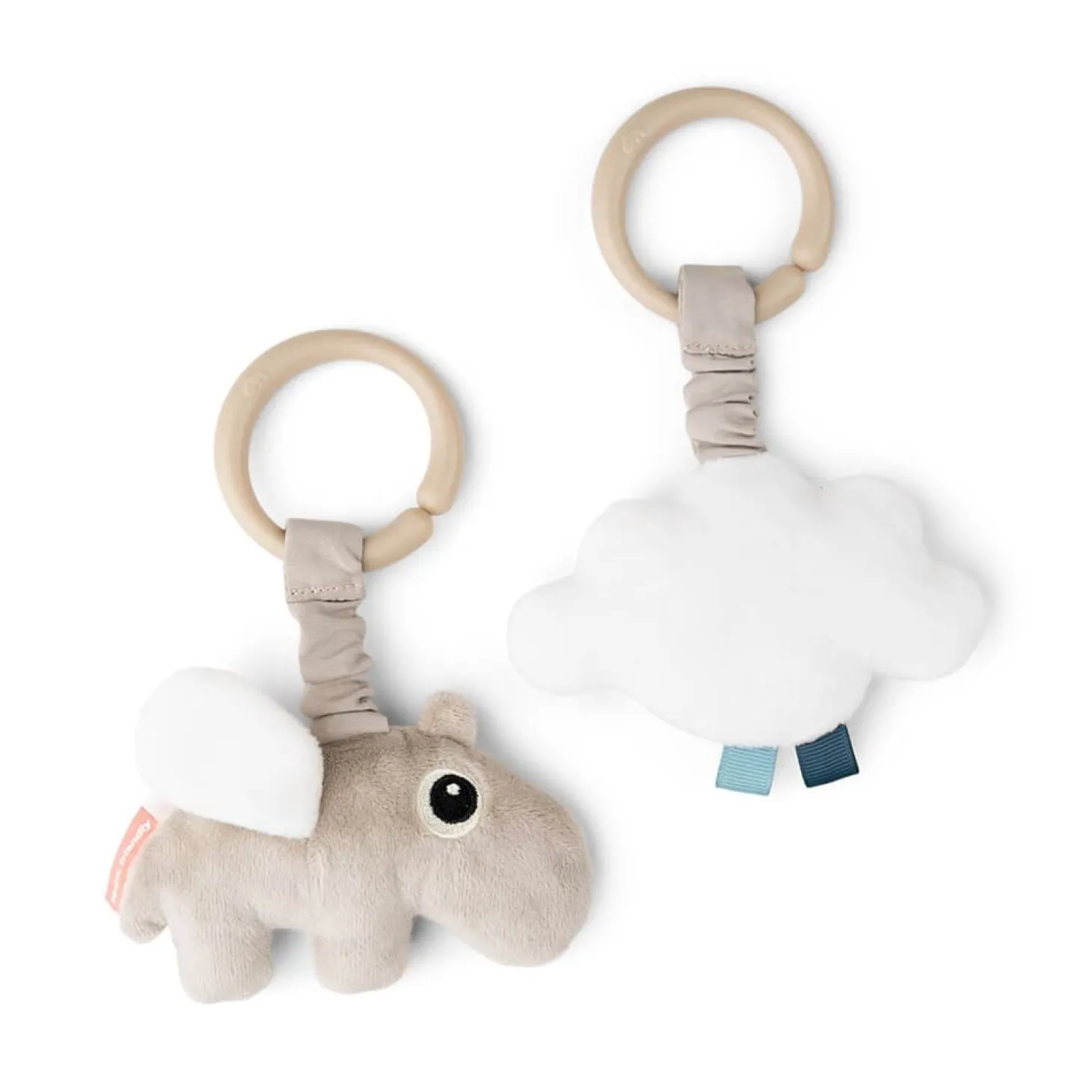 Done by Deer Lot de 2 jouets d'éveil à suspendre Happy clouds Sable