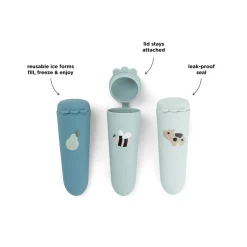 Done by Deer                    Lot de 3 Moules à glace silicone Dotti    Bleu            60 ml