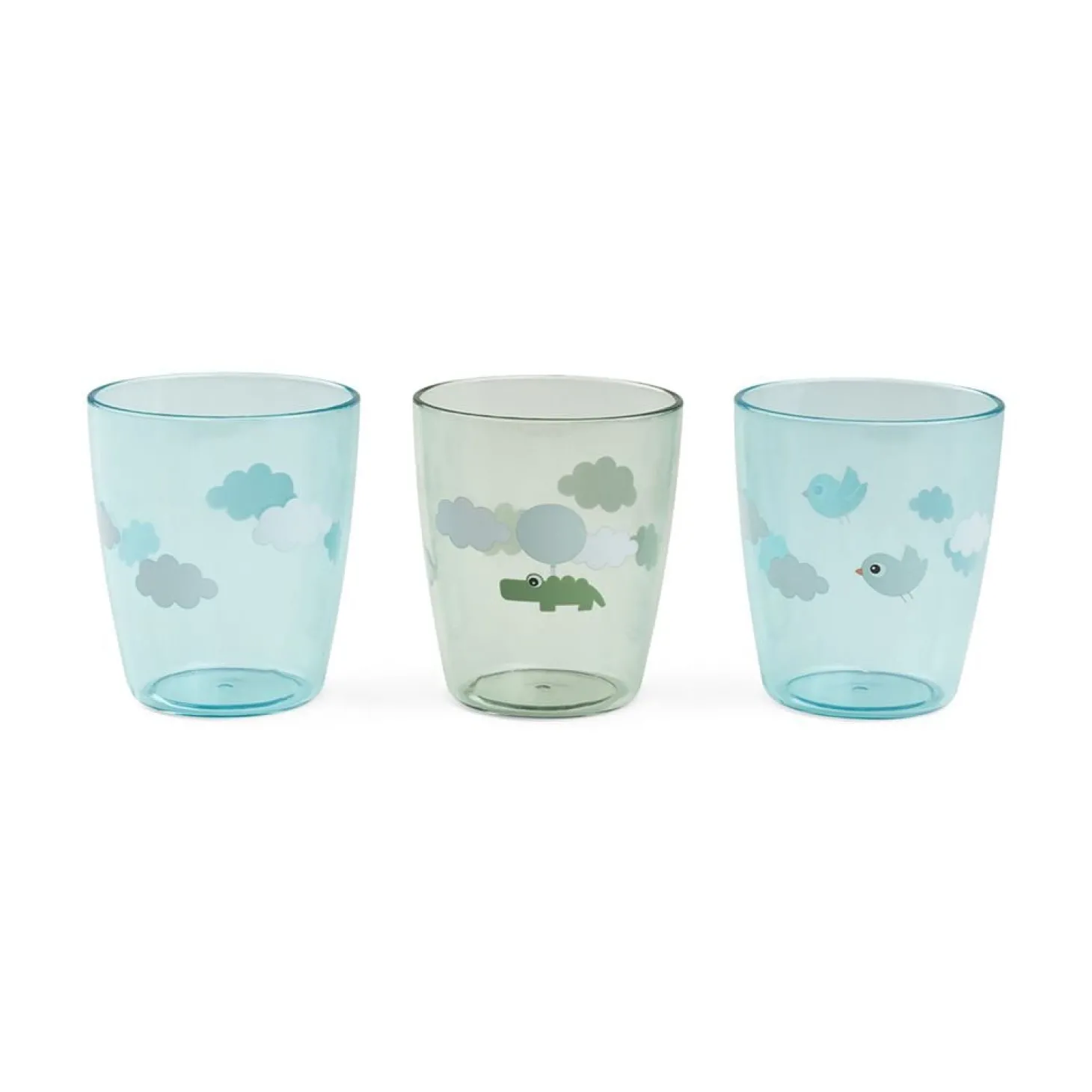 Done by Deer Lot de 3 Yummy mini verre Happy clouds Vert