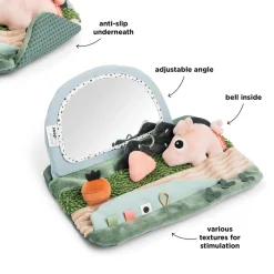 Done by Deer Miroir d'éveil Tummy time Tiny farm Multicolore