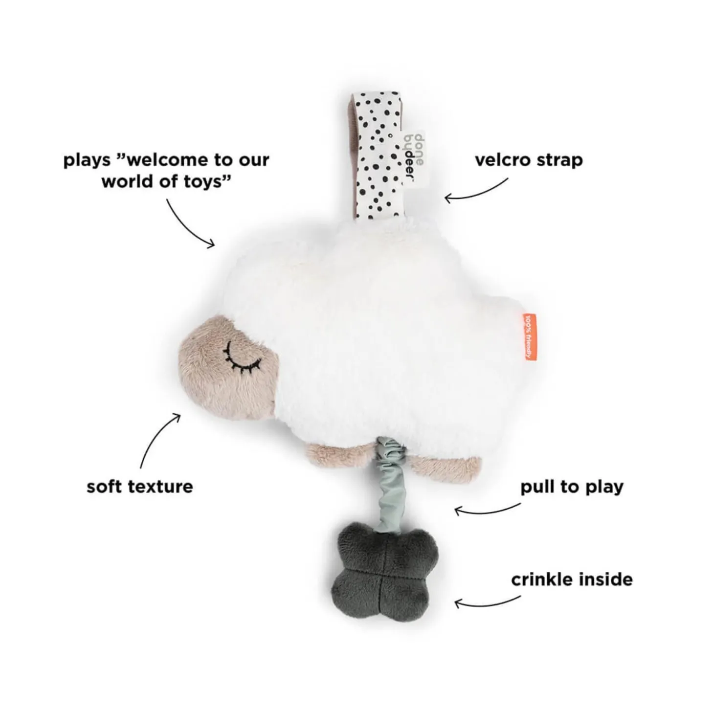 Done by Deer Peluche musicale Sheepy Sable