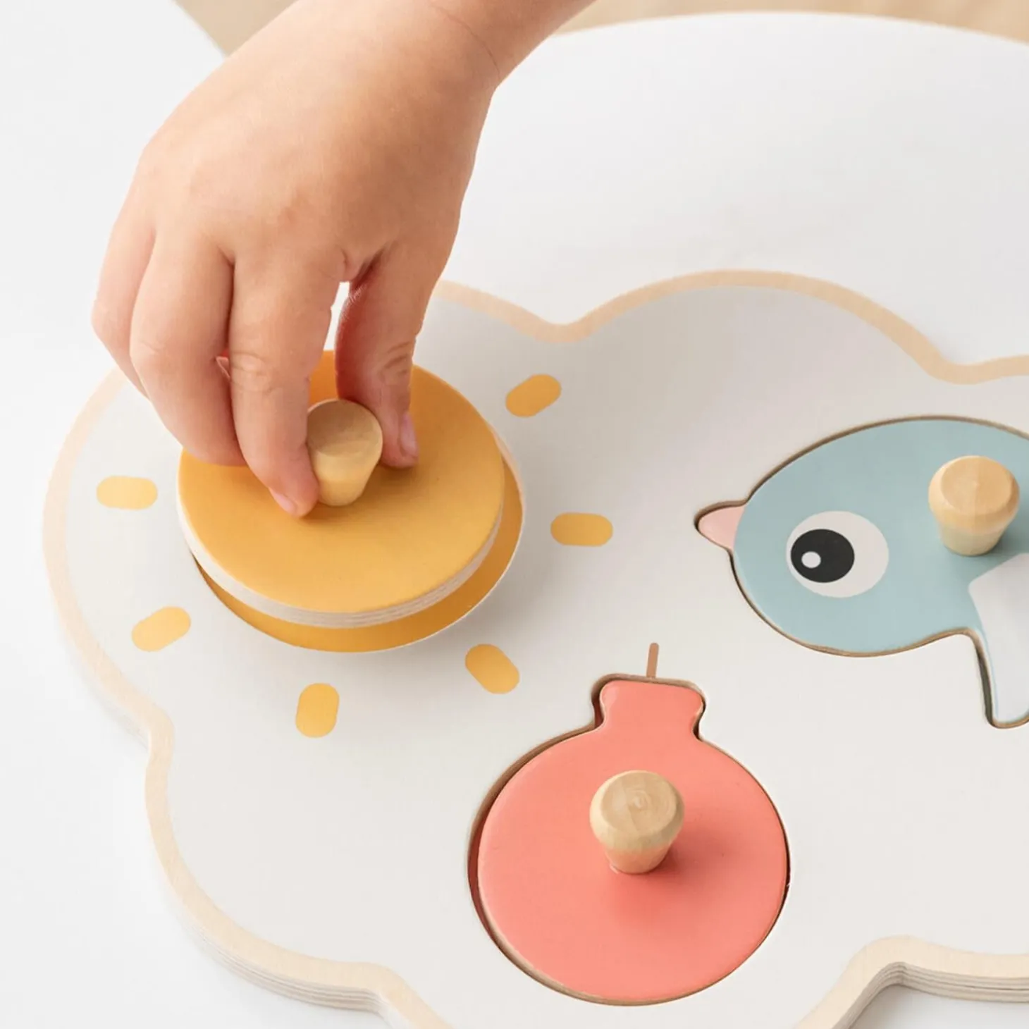 Done by Deer Puzzle premier âge Happy clouds Multicolore