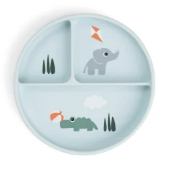 Done by Deer                    Stick&Stay assiette compartimentée Playground    Bleu