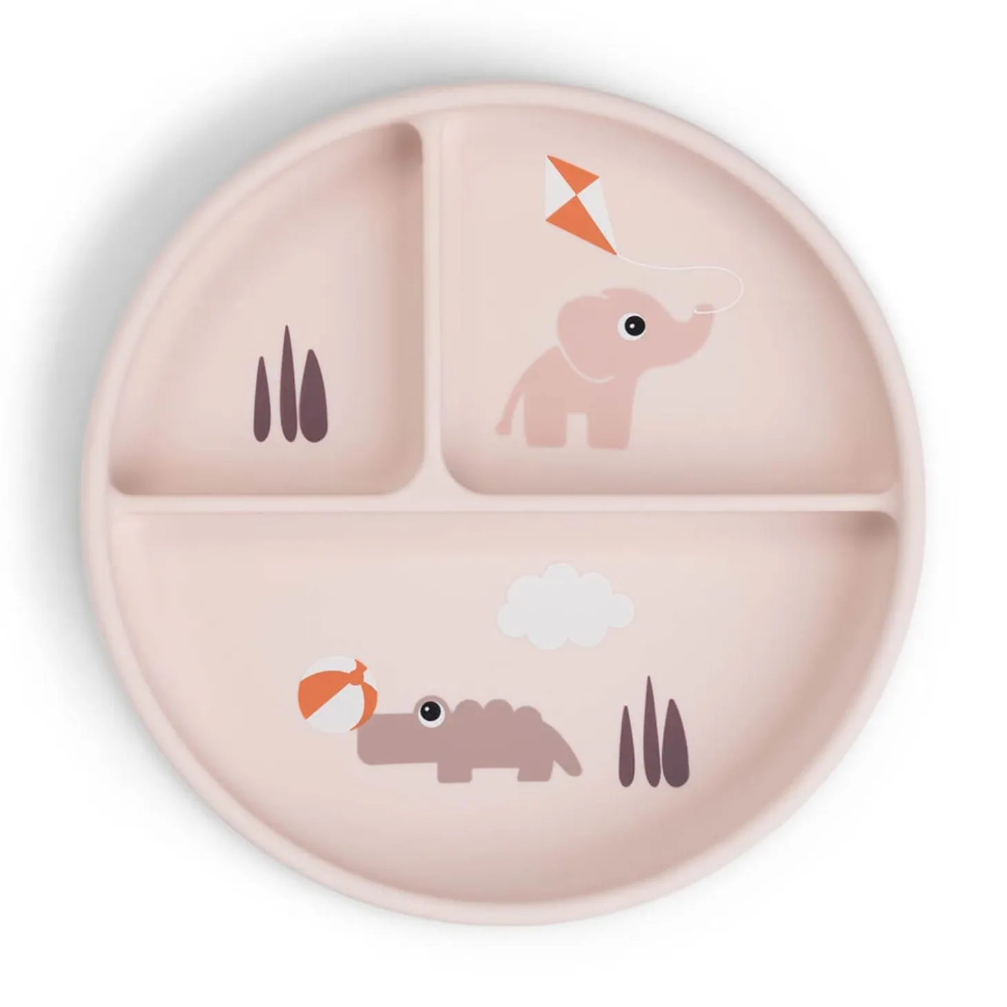 Done by Deer Stick&Stay assiette compartimentée Playground Rose
