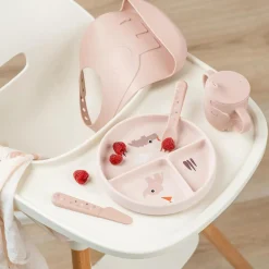 Done by Deer Stick&Stay assiette compartimentée Playground Rose