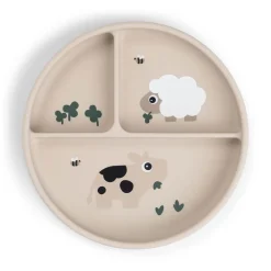 Done by Deer                    Stick&Stay assiette compartimentée Tiny farm    Sable