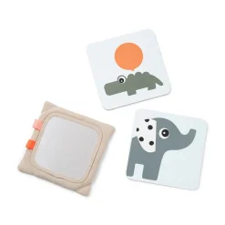 Done by Deer Support avec cartes de motifs contrastés Deer friends Sable