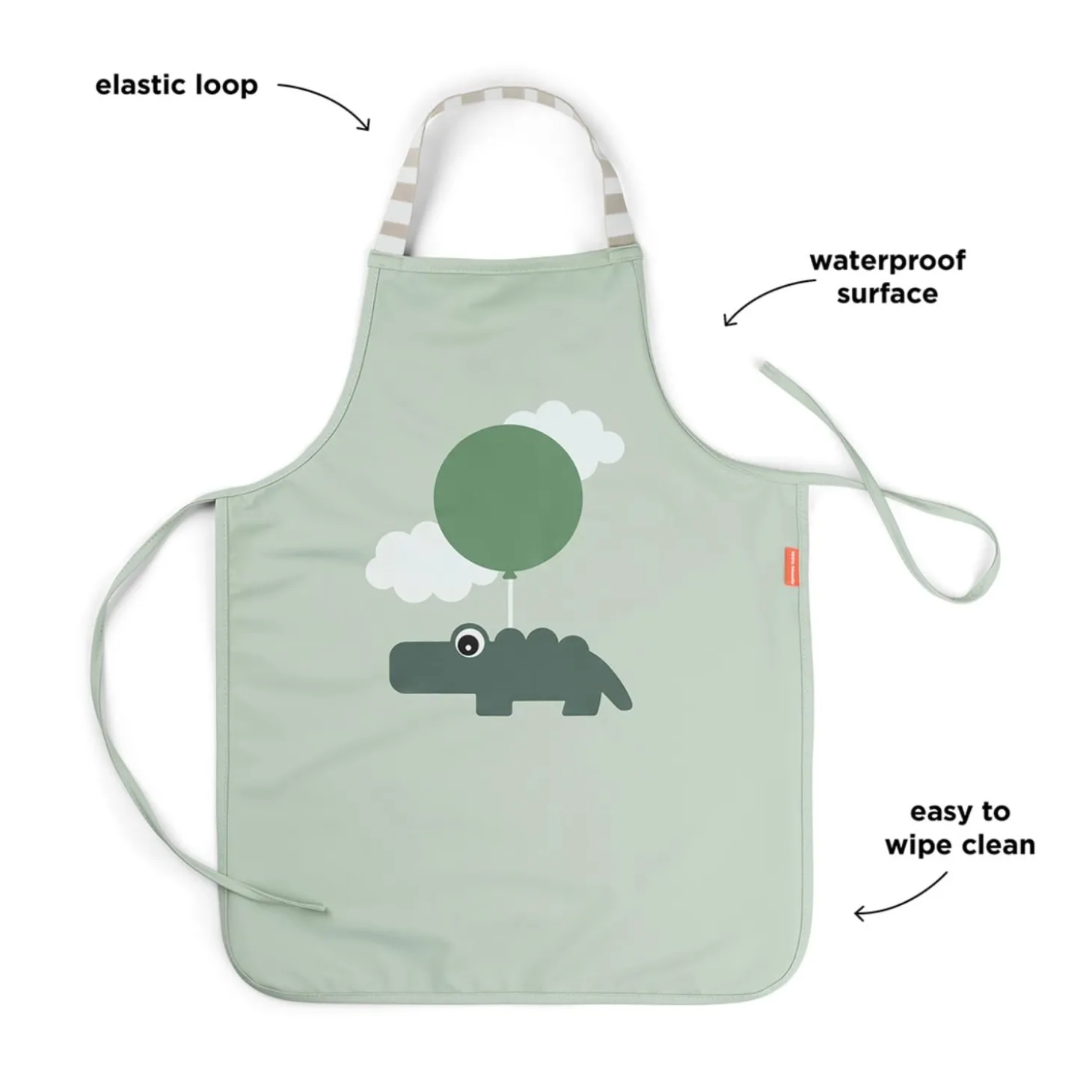 Done by Deer Tablier imperméable pour enfants Happy clouds Vert