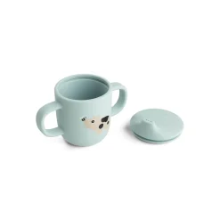 Done by Deer                    Tasse à bec 2 anses silicone Tiny farm    Bleu            120 ml