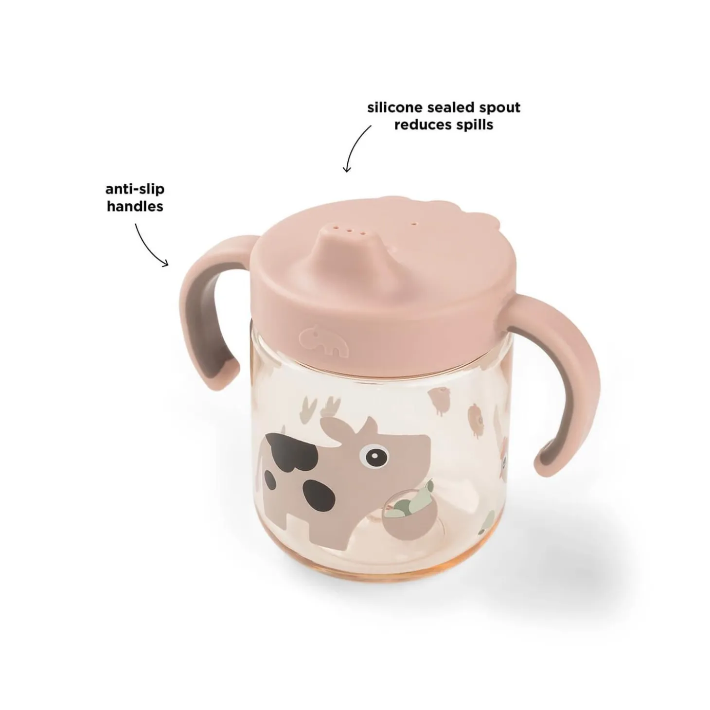 Done by Deer Tasse à bec à 2 anses Tiny farm Rose 260 ml