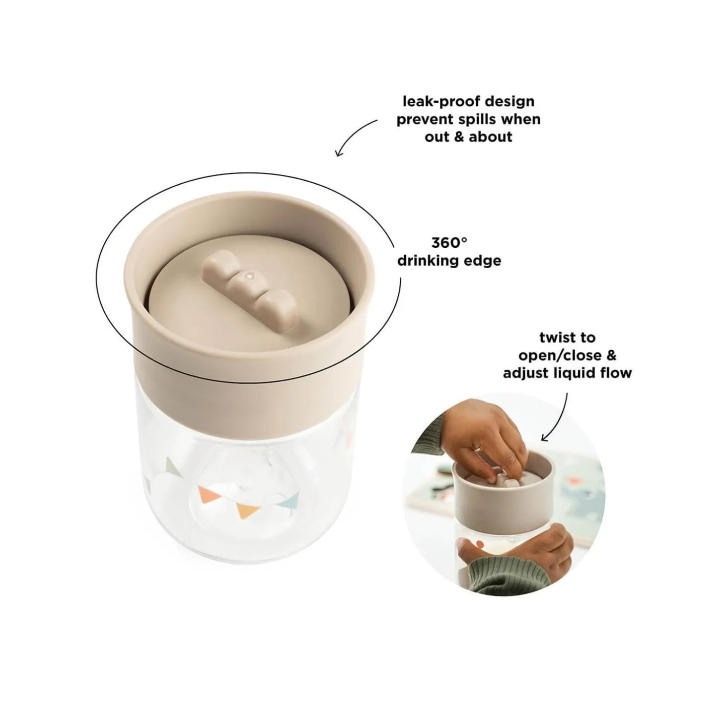 Done by Deer Tasse d'apprentissage 360° Sable 260 ml