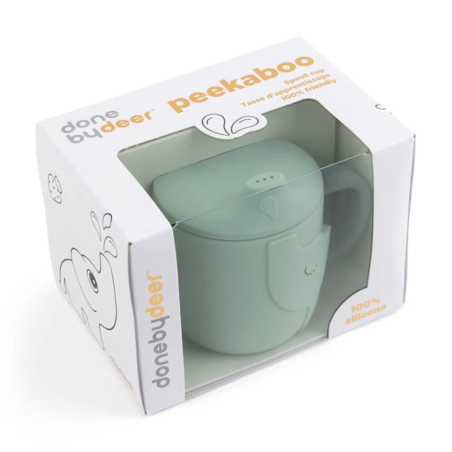 Done by Deer Tasse d'apprentissage Elphee Peekaboo Vert
