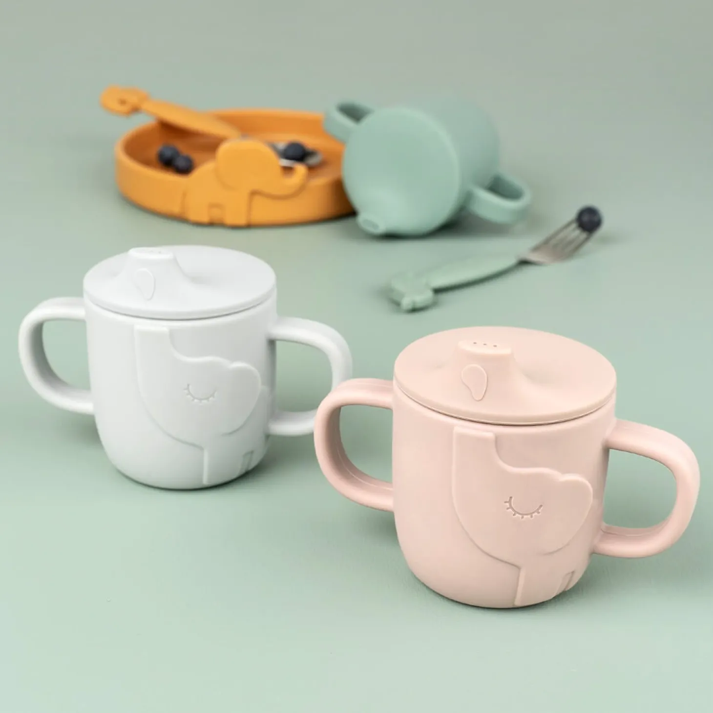 Done by Deer Tasse d'apprentissage Elphee Peekaboo Vert