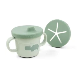 Done by Deer Tasse d'apprentissage et snack Foodie Croco Vert
