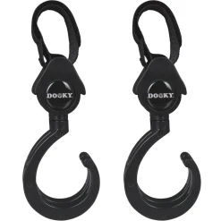Dooky                    Set de 2 Crochet 360° pour poussette    Noir