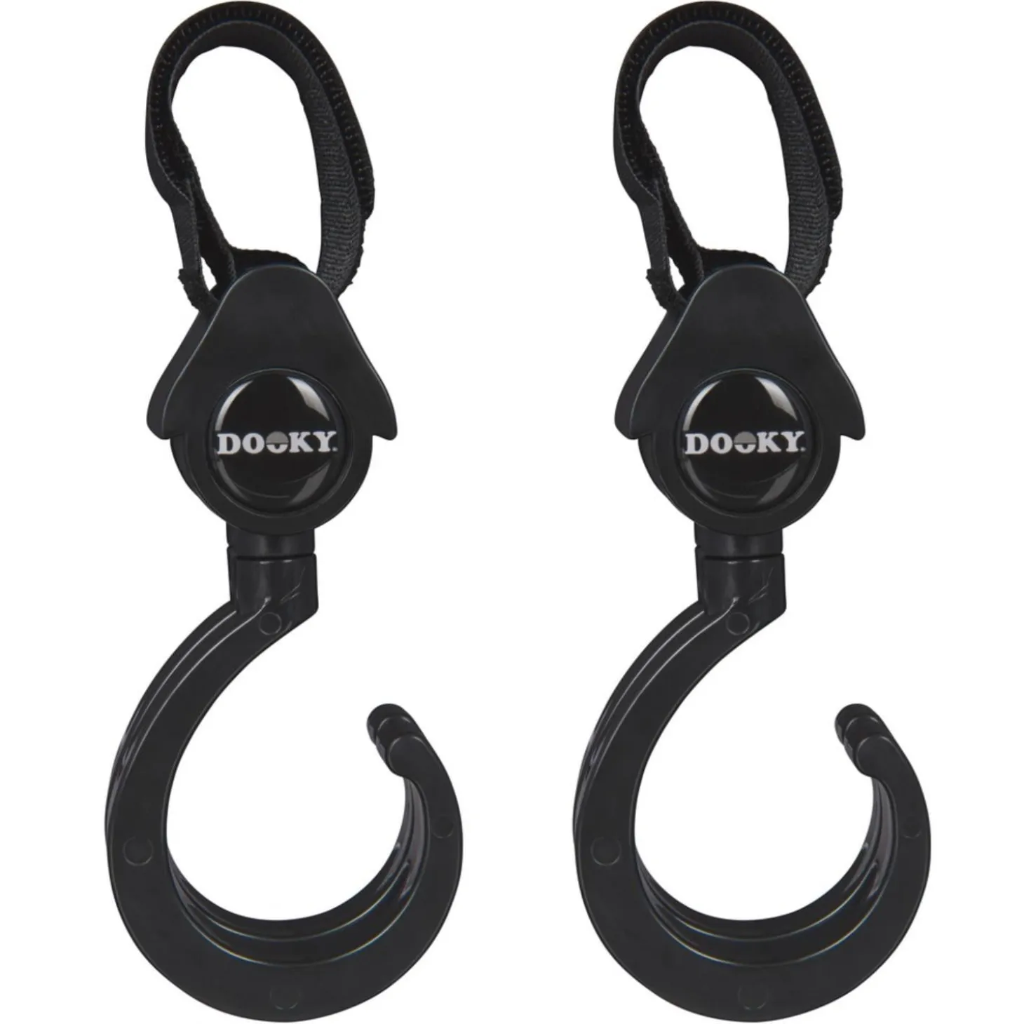 Dooky Set de 2 Crochet 360° pour poussette Noir