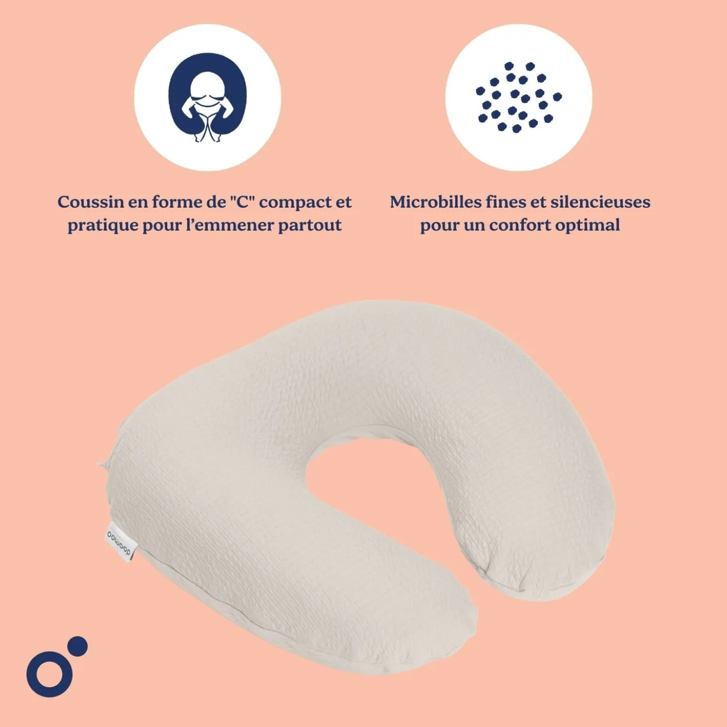 Doomoo Coussin d'allaitement Softy Jersey Tetra Sand