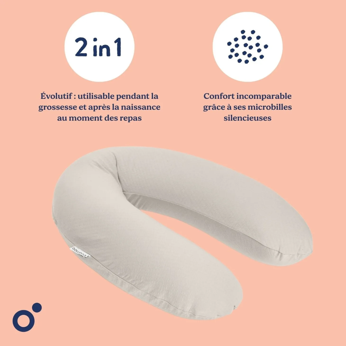 Doomoo Coussin de maternité Buddy Tetra Jersey Sand