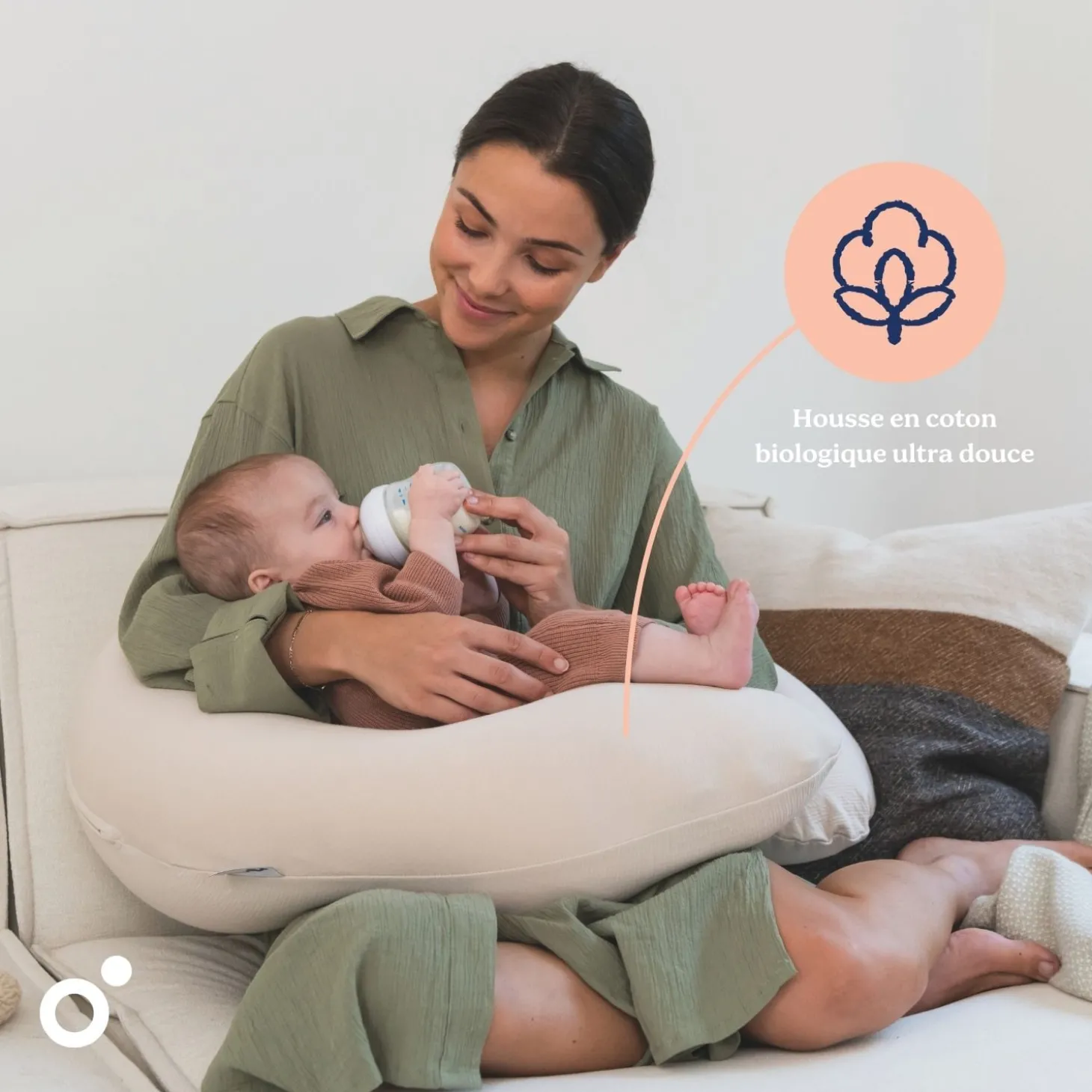 Doomoo Coussin de maternité Buddy Tetra Jersey Sand